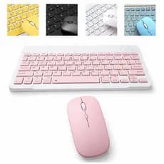 Kit Teclado e Mouse Bluetooth Compacto e Portátil para Pc / Notebook / Celular / Tablet