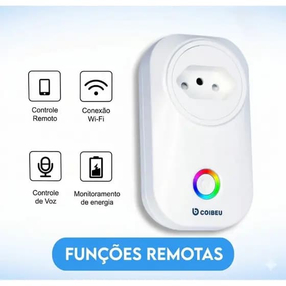 Tomada Inteligente Wifi Smart Home Coibeu Cor Branco
