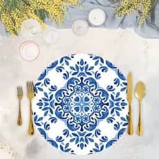 Jogo Capas Para Sousplat Em Tecido - Azulejo Português 6 peças