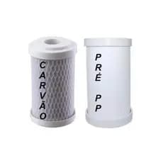 Refil Filtro De Água Compatível C/ Modelo Multi Smart Hoken Carvão Ativado e Pré Filtro/ 01 PAR E 02 PARES