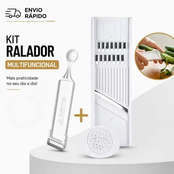 Kit Ralador Cortador De Legumes Frutas Queijos Boleador Descascador de Legumes e Frutas Keita-NEW