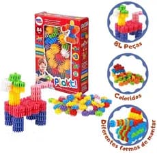 Brinquedo De Montar Infantil 84 Peças Para Crianças Paki Toys