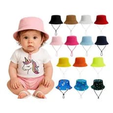 Chapéu Bucket COM CORDINHA bebê RECEM NASCIDO infantil Menina boné praia casual proteção solar