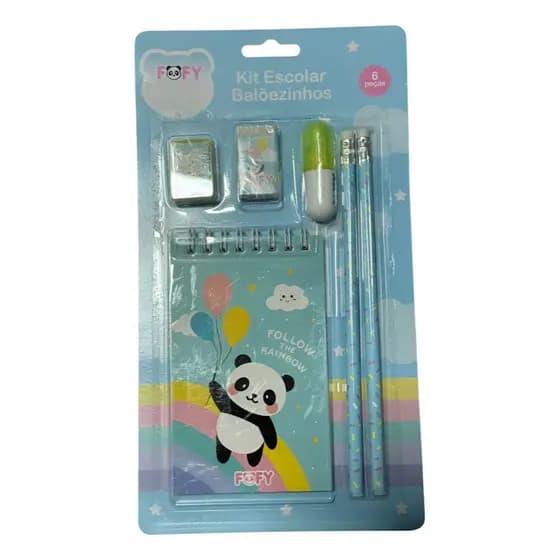 Kit Escolar Baloezinhos Fofy 6 Peças