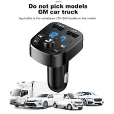 Transmissor FM veicular Conexão Bluetooth Sem Fio, Suporte USB/Micro SD, Design Compacto carro e caminhão
