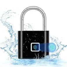 Cadeado Com impressão digital a prova d'agua ferro resistente forte recarregável 10 impressões