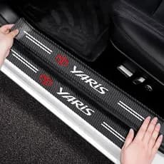 Adesivo anti-Riscos De Fibra De Carbono Para Porta Do Carro À Prova D'água Acessórios Toyota yaris