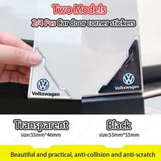 2/4 Pcs Volkswagen Preto Transparente Porta De Carro Canto Autocolantes Anti-Colisão Riscos Para Lavida Sagitar Bora Magotan Tiguan Passat Tange Saveior Gol Nivus