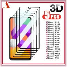 Kit 5 Película De Vidro Temperado 3D 9H Para Samsung A01 A11 A21 A21S A31 A41 A51 A71 A50 A40 A30 A10 A20 Promoção