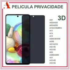Película 3D Vidro Temperado Privacidade Anti Spy Para A01 A02 A02S A11 A12 A20S A21S A30S A32 A52 A71 A72