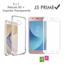 Capa Slim Fit Capa Case Capinha Anti Shock transparente Samsung Galaxy J5 PRIME  + Película Vidro 3D