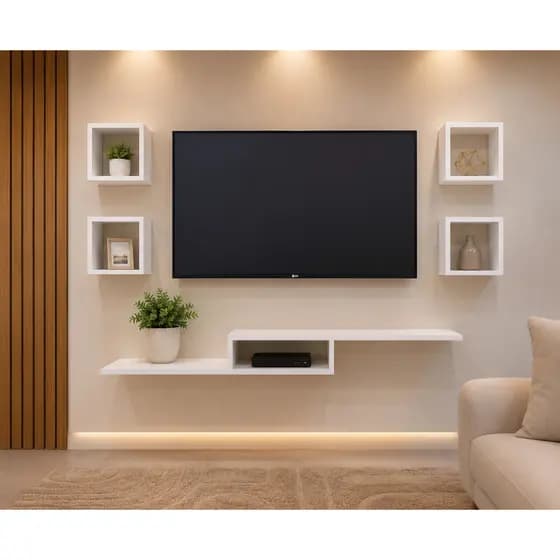 Rack suspenso para tv quarto sala decoração casa - Compmovel