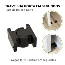 Kit 2/3/4/5 Trava de Porta Prendedor Fixador Adesiva Alta Fixação que Não Solta Sem Furo