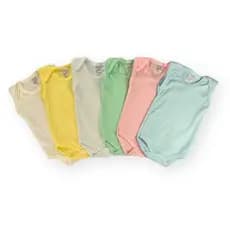 Kit C/5 - Body de Bebe Liso Regata Malha Canelada Menino e Menina Verão