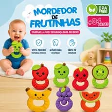 Mordedor P/ Bebê - 100% Natural Super Macio Frutinhas  BABY TEX
