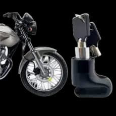 Trava Cadeado De Disco Grande Moto Bike Com Chave preto