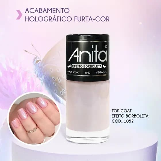 Esmalte Top Coat Borboleta Anita