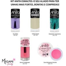 Super Kit Anita Esmaltes - 4 Esmaltes Anita Linha de Tratamento + 1 Cera Hidratante