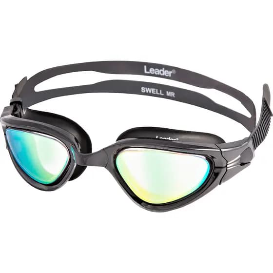 oculos natacao lente espelhada macio confortavel otima vedacao aguas abertas leader swell