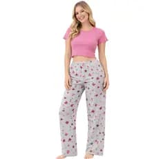 Pijama Longo Feminino Malha Adulto Manga Comprida