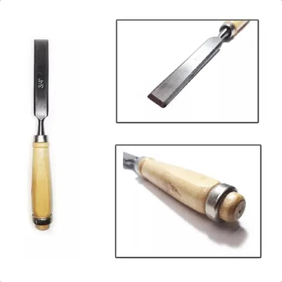 Formão Cabo Madeira 3/4” Corpo Aço Carbono Profissional