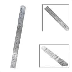 Régua Em Aço Inox Escala Mm e Pols 20cm 08 Pols