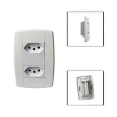 Tomada Dupla Monobloco 3 Pinos 10A 250V 4x2 Branco