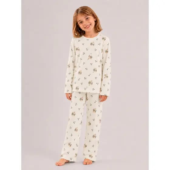Pijama Infantil Suede Estampado Inverno Menina Quentinho Macio