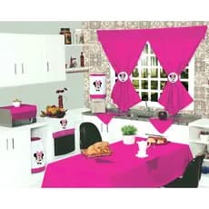 Jogo de Cozinha 10 Peças Com Cortina Estampado Sublimado