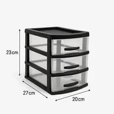 Gaveteiro Organizador Suporte Organizador 03 Gavetas Plastico Resistente Porta Monitor
