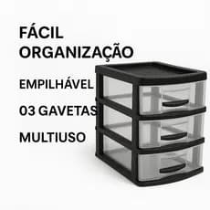 Kit 2 Gaveteiros Organizadores Jaguar 3 Gavetas Multiuso Utilidades Domésticas