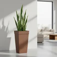 Kit 4 Vasos Rattan Grandes 28L Plástico Resistente Jardinagem Flores Plantas Arranjos