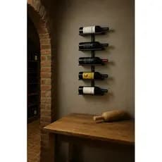 Adega Decorativa Suspensa De Parede Industrial Suporte Vinho 5 Garrafas Alinhadas Moderna Barzinho Bar de Parede