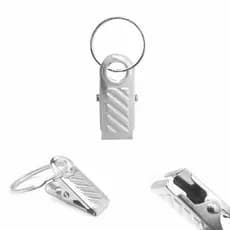 20 Presilhas Clip Jacaré Para Crachá Com Argola De 25Mm Ferro Para Artesanato Resistente