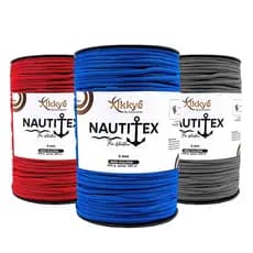 Fio Náutico Nautitex 5Mm 130M 500G Cordão Crochê 100% Poliéster Artesanato Rolo Premium Varias Cores