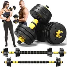 Kit de Halteres Treino 20 Kg Bonafit 3 em 1 Musculação Ajustável Segurança e Durabilidade + Ebook