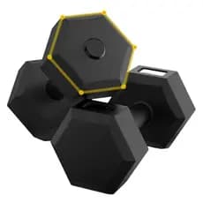 Par de Halteres 6kg Bonafit Sextavado Preto Dumbbell Musculação Academia