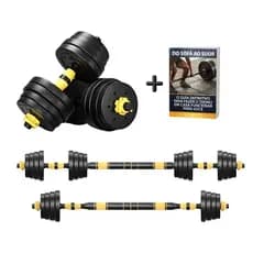 Kit Halteres Ajustável até 20kg Musculação + E-book