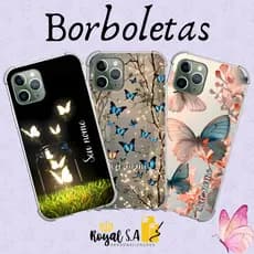 Capinha personalizada Borboletas para todos os aparelhos Samsung/ Iphone/ Motorola/ Xiaomi/ Realme