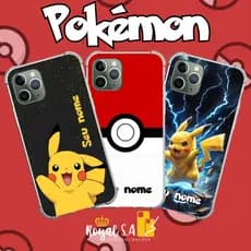 Capinha personalizada Pokemon/ Pikachu para todos os aparelhos Samsung/ Iphone/ Motorola/ Realme