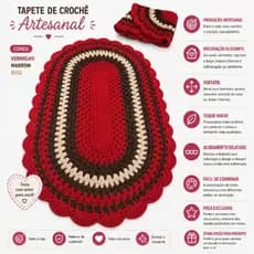 Par de tapetes oval modelo tradicional em croche/tapetes grandes croche/ tapetes para porta, quarto e cozinha 80 x 47