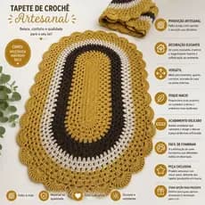 Par de tapetes modelo tradicional em croche/ tapetes oval croche/ tapetes para porta, quarto ou cozinha