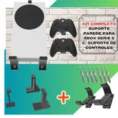 Suporte XBox Serie S - Completo Console e Controles Parede - Instala Fácil  Resistente.