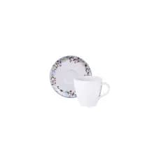 Conjunto 2 Xícara Pires Chá Tramontina Aura Porcelana 200ml