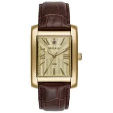 RELÓGIO SECULUS MASCULINO QUADRADO COURO DOURADO 23744GPSVDC2