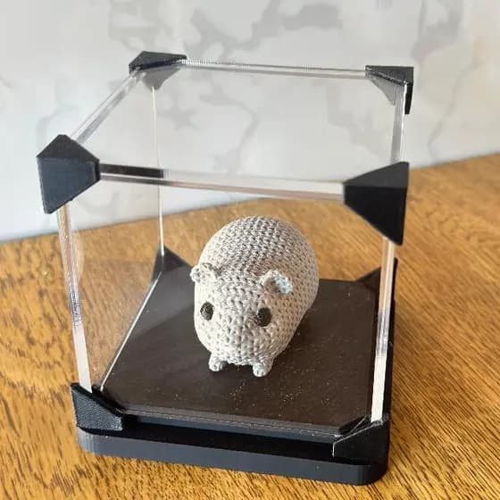 🧶 Porquinho-da-Índia em 3D – com redoma de acrilico exclusiva simula o efeito do tricot