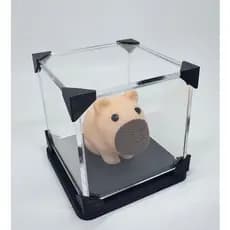 🧶 Capivara em 3D – simulando tricot, Um Toque de Natureza e Arte no Seu Espaço + redoma de acrilico