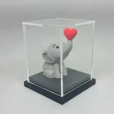 Elefantinho com coração 3D simulando tricot