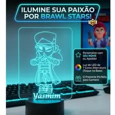 Luminaria Braw Star personalizada para quarto  em acrilico na de 3mm com base de led RGB