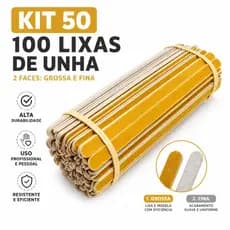 Kit 50/100 Lixa de Unha para Acabamento Perfeito Ideal para salão
